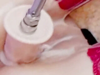 Fucking a Creamy Pussy with a Big Dildo