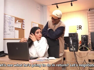 Her work performance certainly got better as she started to fuck on that dick