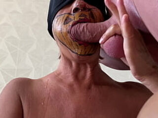 Mature pumpkin cum on face