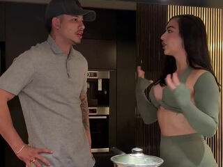 Helping sexy girl in kitchen ends with hard fucking from behind