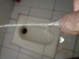Pissing and masturbation in toilet