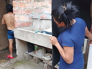 I finally got to suck my neighbor&#039_s cock while he was showering in the neighborhood bathroom! Slum porn