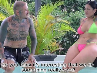 Pool Fling: Tattooed Stud Pounds Curvy Latina Wild