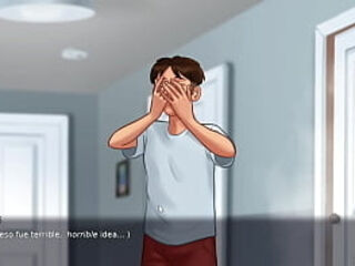 Besos calientes en el auto con mi madrastra a solas - summer time saga