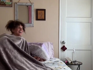 Dasghing curly milf with glasses has pretty hard sex with her naughgty stepson