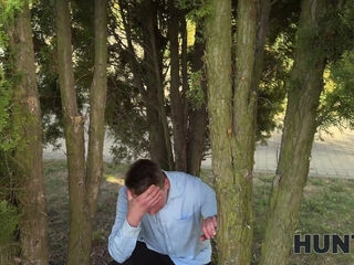 Black Lexi Luv rides stranger outdoors while hubby watches