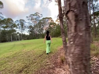 Girl takes a nice walk in the nature before getting fucked silly