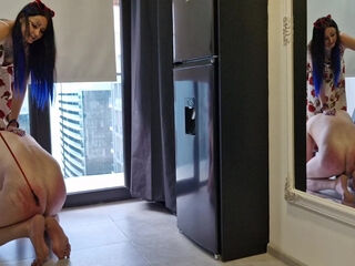 Punishes Her Submissive. Spanking Of A Naked Ass. Punishment On Vacation With Dominatrix Nika