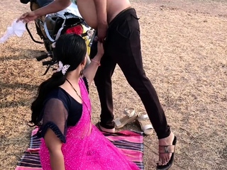 Indian Wife Outdoor Blowjob Licking Fingered and Fucked