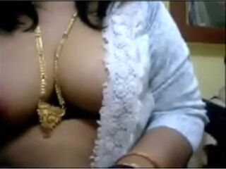 Indian wife pleases her husband on web camera