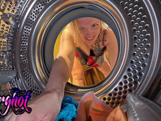 Anal Pounding with My Head in the Washing Machine!!
