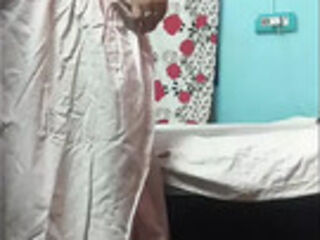 Angelmona in saree at home fully enjoy